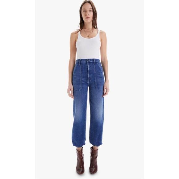 MOTHER Medium Blue Cropped Jeans - Picture 4 of 12